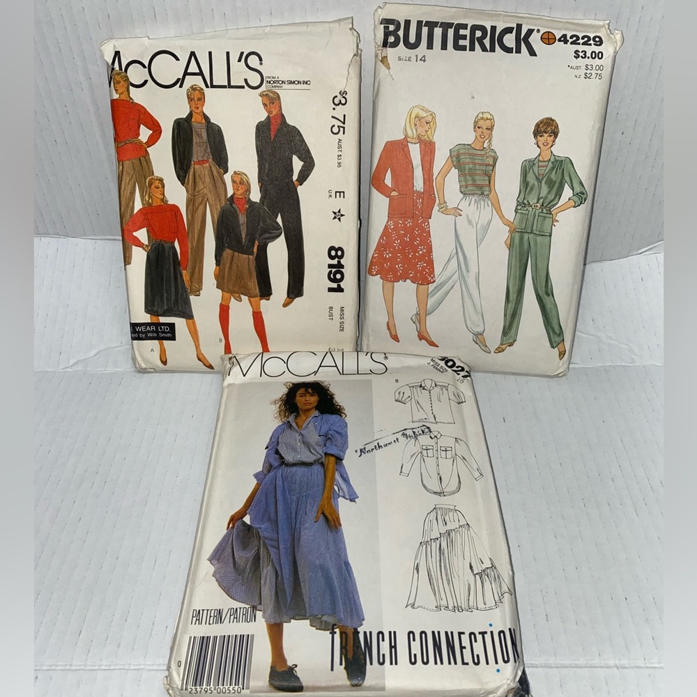 * Butterick 1980 vintage sewing pattern patterns cut